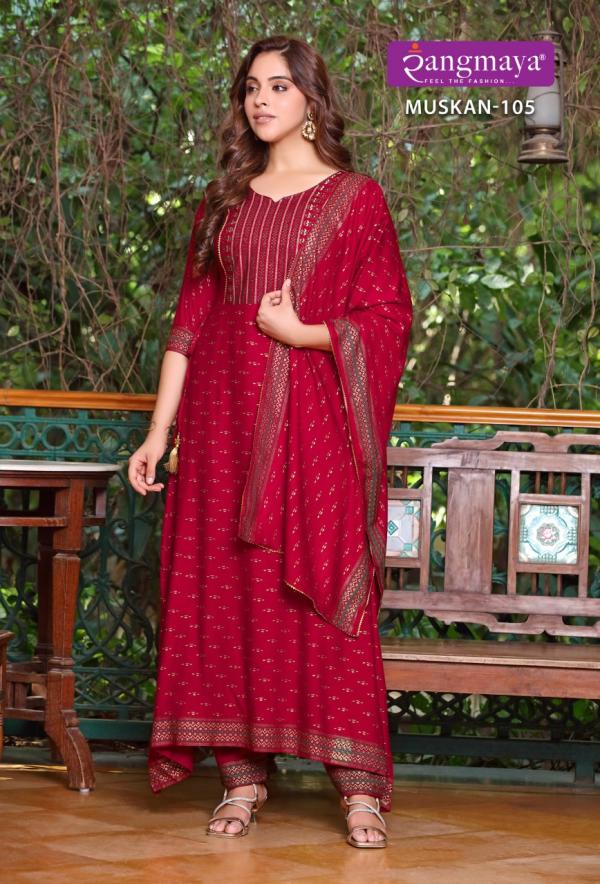 Rangmaya Muskan Rayon Designer Exclusive Readymade Suit